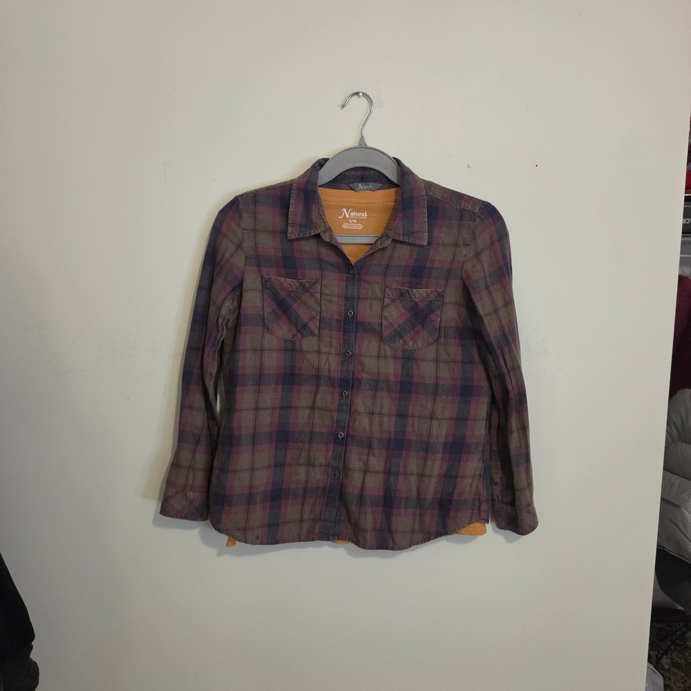 Natural Reflections Flannel Shirt Lot Women Large Multicolor Plaid 3pc L